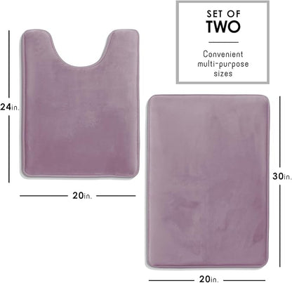 Clara Clark Bathroom Rugs, Velvet Memory Foam Bath Mat, Non-Slip Bath Rugs, Machine Wash, Dries Quickly, Ultra Soft Plush Bath Mats for Bathroom,