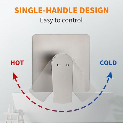 Brushed Nickel Tub Shower Faucet Set Complete with 8-Inch Rainfall Shower Head and Tub Spout Included Shower Valve Tub Shower Trim Kit Brushed Nickel