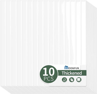 10-Sheet Upgraded Thick Peel and Stick Kitchen Backsplash Tiles | Waterproof Premium Self-Adhesive Wall Tile Stick on Backsplash for Kitchen,Bathroom and Fireplace(White,12"×12")