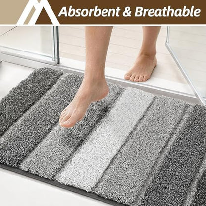 COSY HOMEER Bathroom Rugs 30x20,Ultra Soft Absorbent Bath Mat,Dark Gray