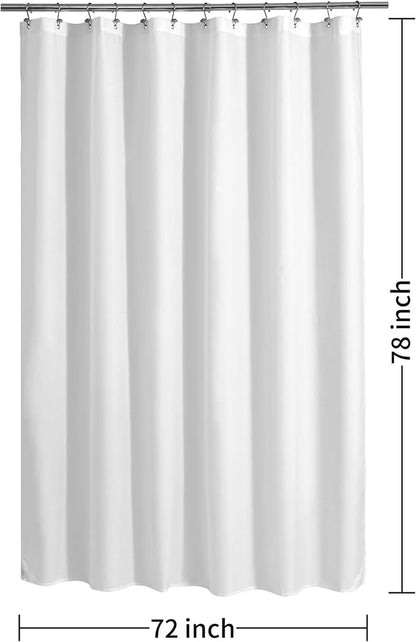 ALYVIA SPRING 72x78 Long Waterproof Fabric Shower Curtain or Liner White | 2 Magnets, Soft Cloth & Hotel Quality, Machine Washable, Light-Weight, Long Size