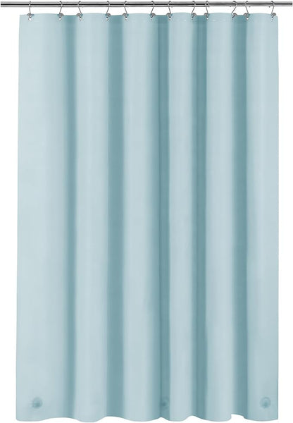 Light Blue Shower Curtain Liner - Premium PEVA Shower Liner for Bathroom, BPA & PVC Free, No Chemical Smell, Lightweight Standard Size Bath Curtain with 3 Magnets, Metal Grommets - Light Blue