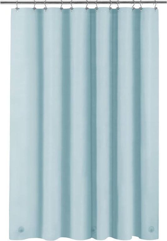 Light Blue Shower Curtain Liner - Premium PEVA Shower Liner for Bathroom, BPA & PVC Free, No Chemical Smell, Lightweight Standard Size Bath Curtain with 3 Magnets, Metal Grommets - Light Blue