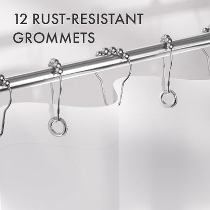 AmazerBath Fabric Shower Curtain, Cloth Khaki Shower Curtain Set with 12 Hooks, Washable Fabric Ombre Khaki and White Shower Curtain, Rustic Modern Bathroom Shower Curtain, 72x72 Inches