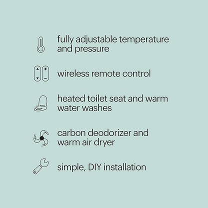 Brondell Swash SE600 Bidet Toilet Seat, Fits Round Toilets, White – Oscillating Stainless-Steel Nozzle, Warm Air Dryer, Ambient Nightlight