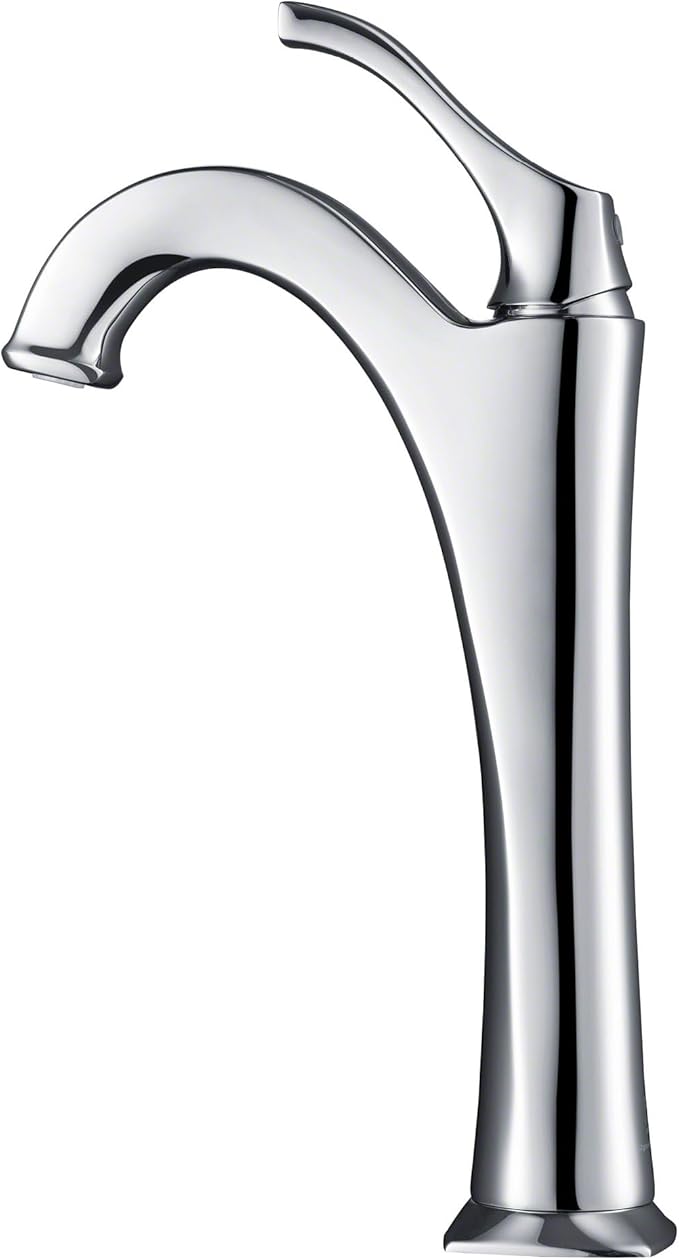 KRAUS KVF-1200CH Arlo Single Handle Vessel Bathroom Faucet with Pop Up Drain, Chrome (2 Pack)