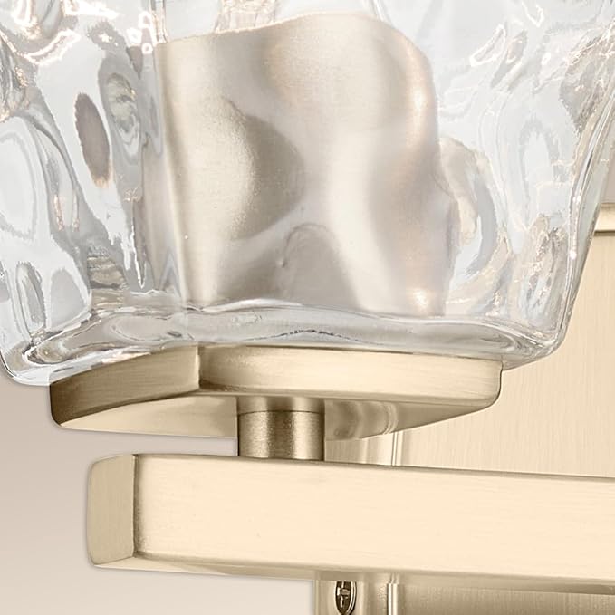 Kichler Marant 14.25" 2-Light Vanity Light with Clear Water Glass in Champagne Bronze, for Bathroom, Powder Room, Over a Mirror, (14.25" W x 9.5" H), 55215CPZWTR