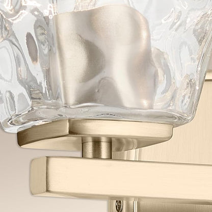 Kichler Marant 14.25" 2-Light Vanity Light with Clear Water Glass in Champagne Bronze, for Bathroom, Powder Room, Over a Mirror, (14.25" W x 9.5" H), 55215CPZWTR