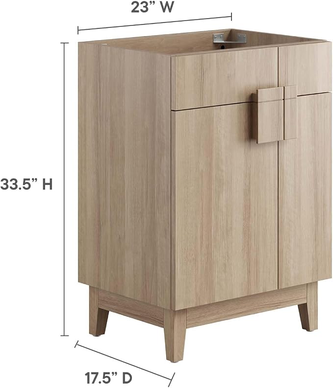 Modway EEI-6399-OAK Miles 24” Bathroom Vanity Cabinet (Sink Basin Not Included), Oak