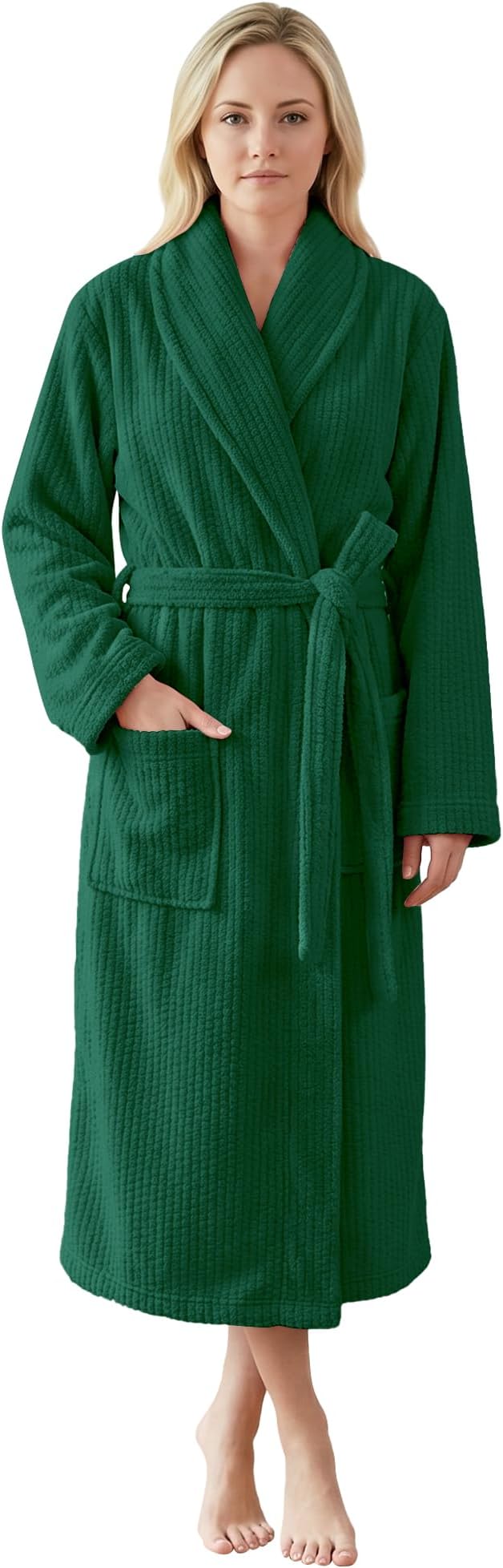 PJGGZ Women's Shawl Collar Bathrobe, Soft Long Towel Robes for Women - Super Absorbent Quick Dry yet Warm