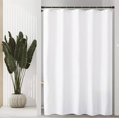 Felisa Fabric Shower Curtain Liner with Large Magnets,60 x 72 inches Waterproof & Soft Cloth Shower Curtain,Washable White Shower Curtain for Bathroom,Cortinas de Baño