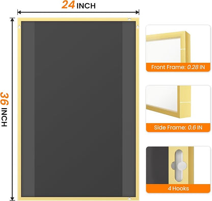 Bathroom Vanity Mirror for Wall 2Pack 36"x24" Bathroom Mirror for Over Sink | HD Shatterproof Glass, Rectangular Metal Frame, Horizontally or Vertically, Mirror for Bathroom, Living Room, Entryway(Gold)
