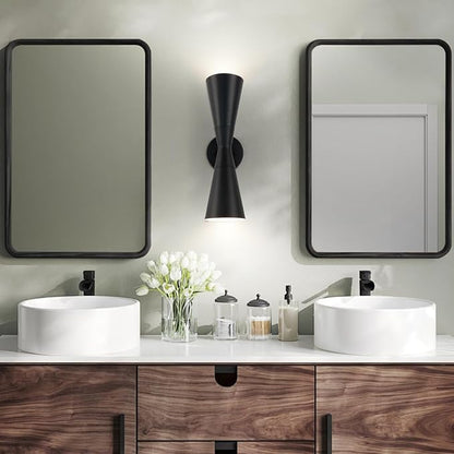 Wall Sconce Bathroom Sconces Lighting, 18 inch Black Modern Sconces Up Down Lights Wall Decor Indoor Wall Light Fixtures for Living Room Hallway Staircase Bedroom Hardwired