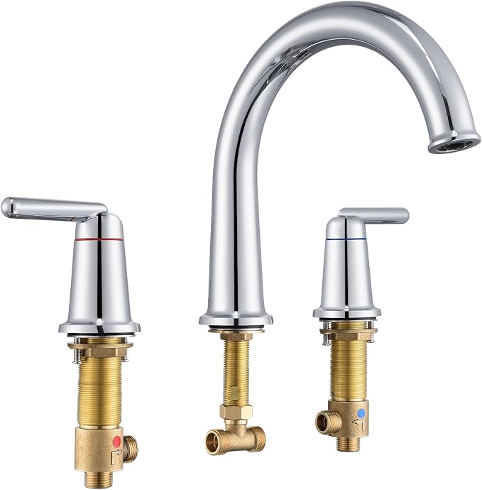 Roman Tub Faucet 3 Hole Deck Mount Tub Filler High Flow Chrome | With Ceramic Valve, Solid Brass, High Arch Bathtub Faucet, 2-Handle Design, Widespread Mount, Garden Bath Tub Faucet