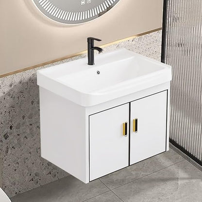 20-inch Shallow White-Black Wall-Mounted Compact Bathroom Mini Vanity 20-inch Sink-Included Vanity Designed for Compact Bathrooms Floating Vanity