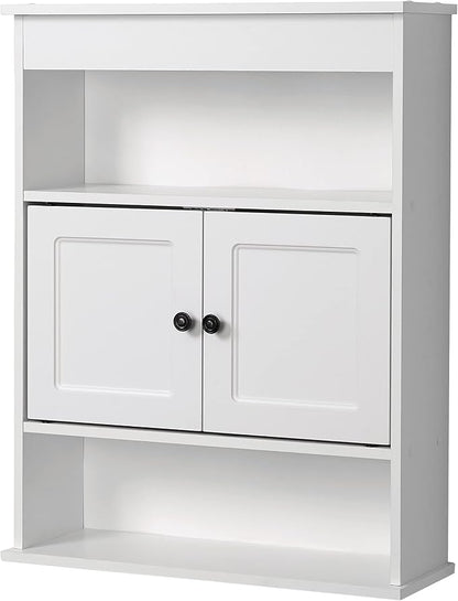 Zenna Home Bathroom Storage Wall Cabinet, Wooden Wall Mounted Storage Organizer, Ideal Medicine Cabinet or Over The Toilet Storage, White