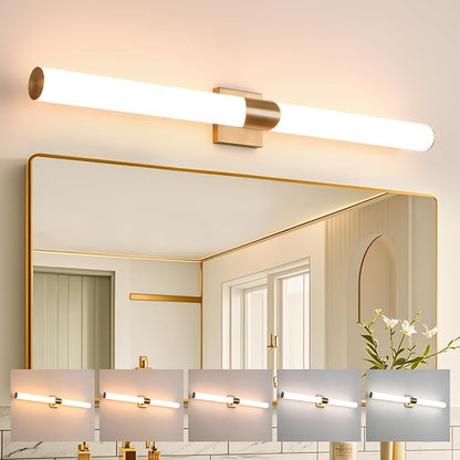 39" Gold Bathroom Vanity Lights, Wall Sconce with Acrylic Shade | Modern Wall Light for Bathroom Bedroom Living Room Hallway