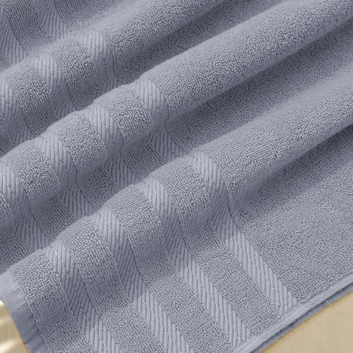 Hearth & Harbor Luxury Hand Towels - 100% Ring Spun Cotton Hand Towels for Bathroom, Shower, Spa, Soft & Absorbent Towels, 4 Piece Set, Stone Blue