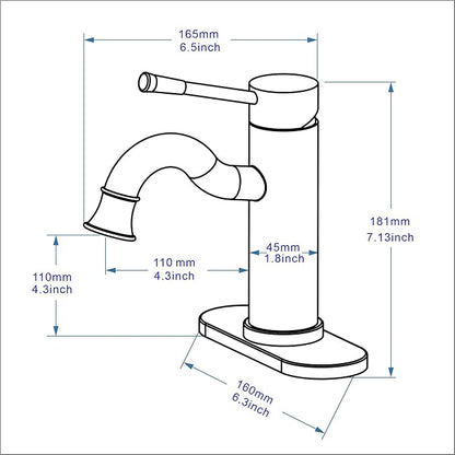 Bropury Bathroom faucets with Adjustable Water Outlet Angle，USU304 Hot and Cold Mixed Water Bathroom Sink Faucet，Vanity Faucet for RV Camper Farmhouse Family Sink (Nickel Brushed)