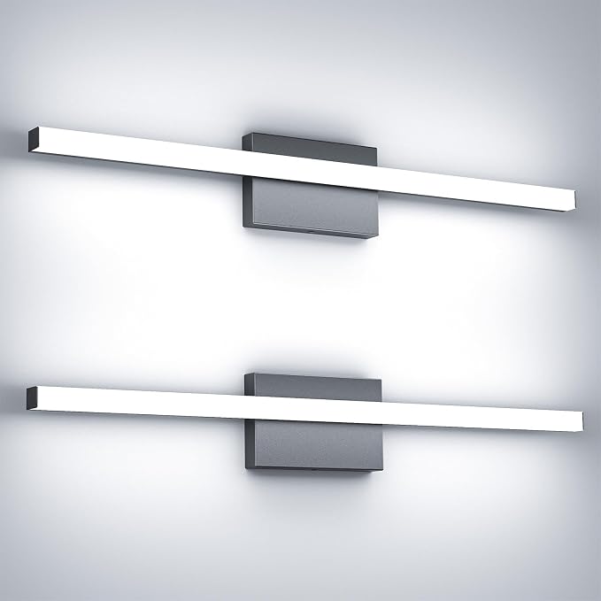 30Inch LED Bathroom Vanity Light Bar 5700K Dimmable Led Bathroom Light Over Mirror Modern Bath Wall Light Cool White ETL Certified 28W 2Pack