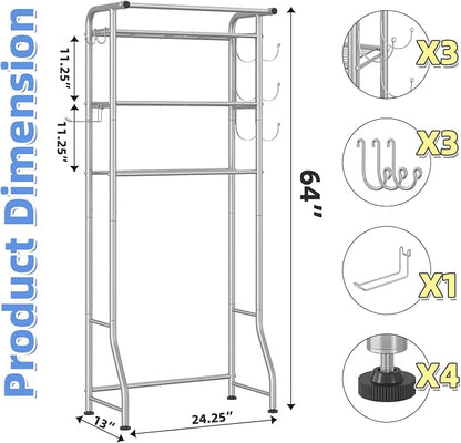 Simple Trending 3 Tier Over The Toilet Rack, Shelf Bathroom, Bathroom Stand Organizer Space Saver, Silver