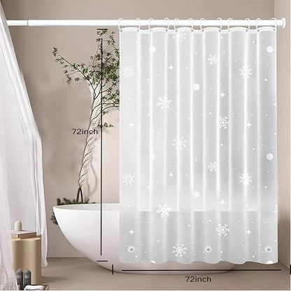 Shower Curtain Liner, 100% Waterproof Peva Shower Curtains with 3 Duty Heavy Bottom Magnets and 12 Rust Proof Grommets, 72x72 Weighted Shower Liner for Shower Stall, Bathtubs