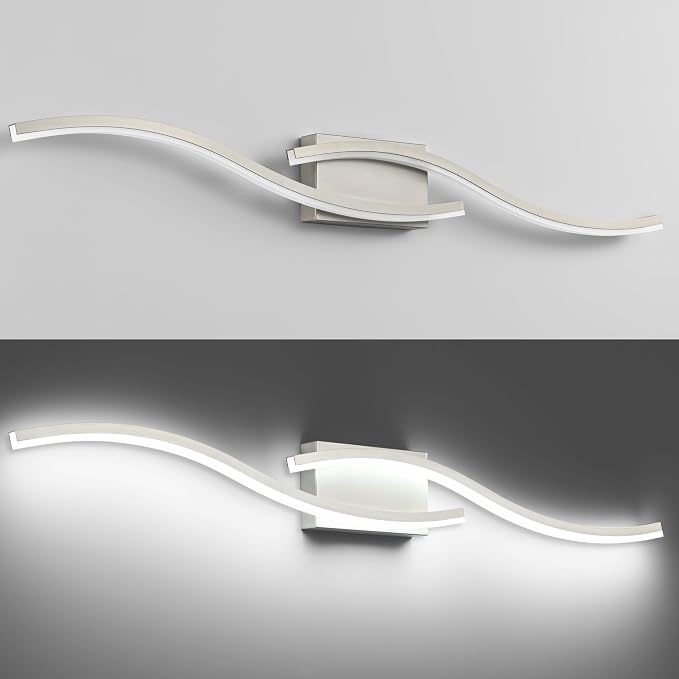 PRESDE 40" LED Bathroom Vanity Light, Modern Brushed Nickel Wall Bar Fixture Over Mirror Dimmable