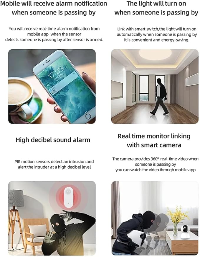 Haozee Smart Motion Sensor, Zigbee PIR Motion Sensor with Illumination | High Sensitivity, Real-time Detection, Zigbee Hub Required, Supports Home Assistant, Smartthings,Hubitat