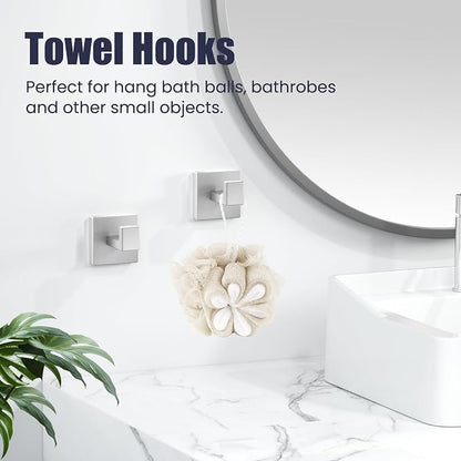 Bathroom Hardware Accessories Set: Bath Towel Bar Set, Towel Racks for Bathroom Wall Mounted, SUS304 Stainless Steel (Brushed Nickel, 12-Pieces)