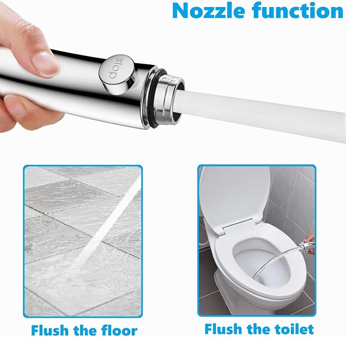 3-Setting Detachable Shower Head, Chrome Finish | High Pressure Water Saving, ON/OFF Switch, 3 Spray Modes, Interface G1/2 (0.8 inches)