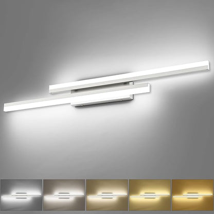 PRESDE 40" LED Bathroom Vanity Light, Modern Brushed Nickel Wall Bar Fixture Over Mirror 5CCT