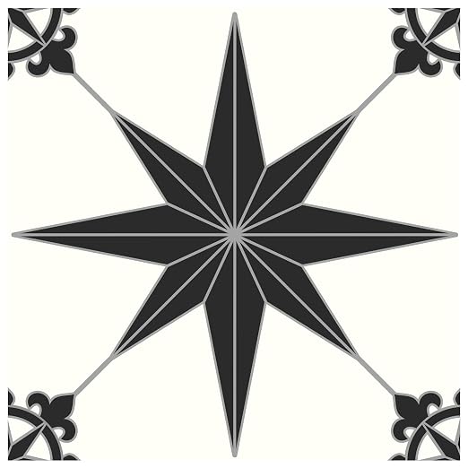 MORCART 20PCS 7.87" x 7.87" Peel and Stick Floor Tile, Black Stellar | Self-Adhesive DIY Vinyl Flooring, Removable and Waterproof Tile Sticker for Bathroom, Kitchen, Wall, Bedroom, Stairs