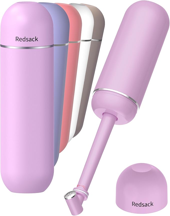 Portable Bidet for Travel & Camping - Manual Squeeze Peri Bottle Handheld | 3 Leak-Proof Seals | BPA-Free | Feminine Hygiene Care Postpartum | Extendable Sprayer with Nozzle for Men&Women-Light Purple