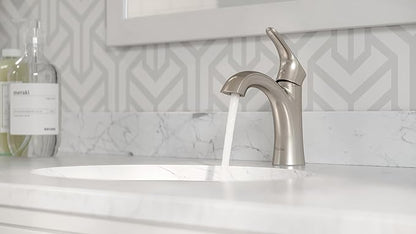 Pfister Weller Bathroom Sink Faucet, Single Handle, Single Hole or 3-Hole, Brushed Nickel Finish, LG42WR0K