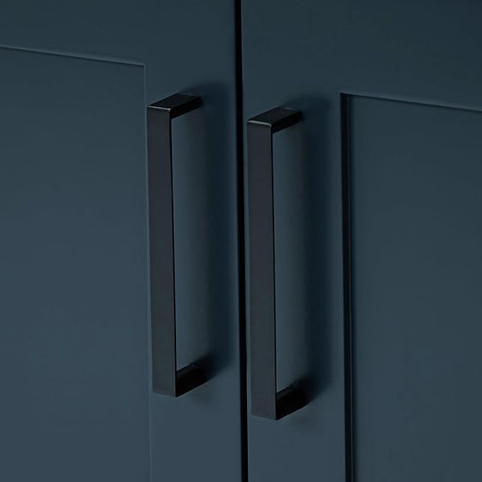 ARIEL Hepburn 60-inch Bathroom Vanity with Sink,Solid Wood, 1.5-inch Carbon Black Quartz Countertop, Single Rectangular Porcelain Sink, Soft Closing Doors, Dovetail Drawers, Midnight Blue