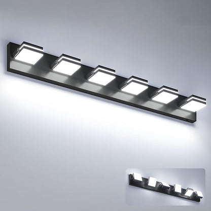 VOLISUN 6 Light Bathroom Vanity Light, 41.8 inch Dimmable Bathroom Light Fixtures Over Mirror, 5 Color Temperatures, 180°Rotatable Head, Black LED Vanity Lights for Bathrooms-ETL Certificated