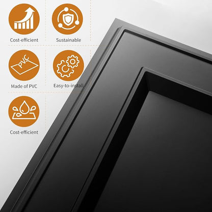 WOWSTAR 12-Pack 24"x24" Drop Ceiling Tiles, Waterproof Glue up Ceiling Panels, Modern Style 3D Wall Panels, Black | PVC ceiling panels, 24"x24", waterproof, glue-up install, basement kitchen bathroom, 12-pack, set D