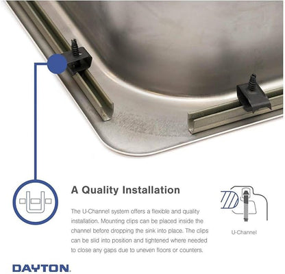 Dayton DD233223 Equal Double Bowl Drop-in Stainless Steel Sink