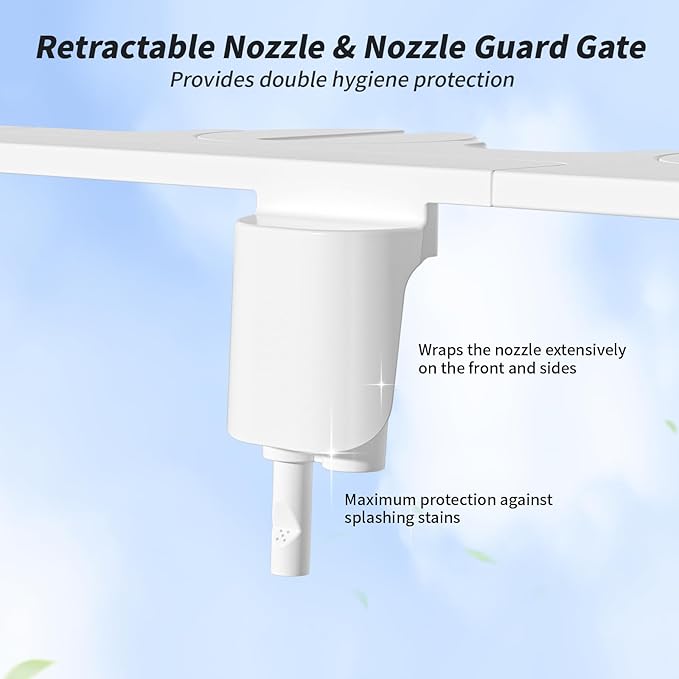 SAMODRA Non-Electric Bidet - Self Cleaning Dual Nozzle (Frontal and Rear Wash) Fresh Water Bidet Toilet Seat Attachment with Independent Adjustable Water Pressure (Classic Black/Silver)