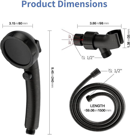 SINGSUO High Pressure Handheld Shower Head,On Off Switch(Oil Rubbed Bronze) | , Detachable Shower Head, 3 Spray Modes Shower Massager Handheld with Hose and Adjustable Angle Bracket