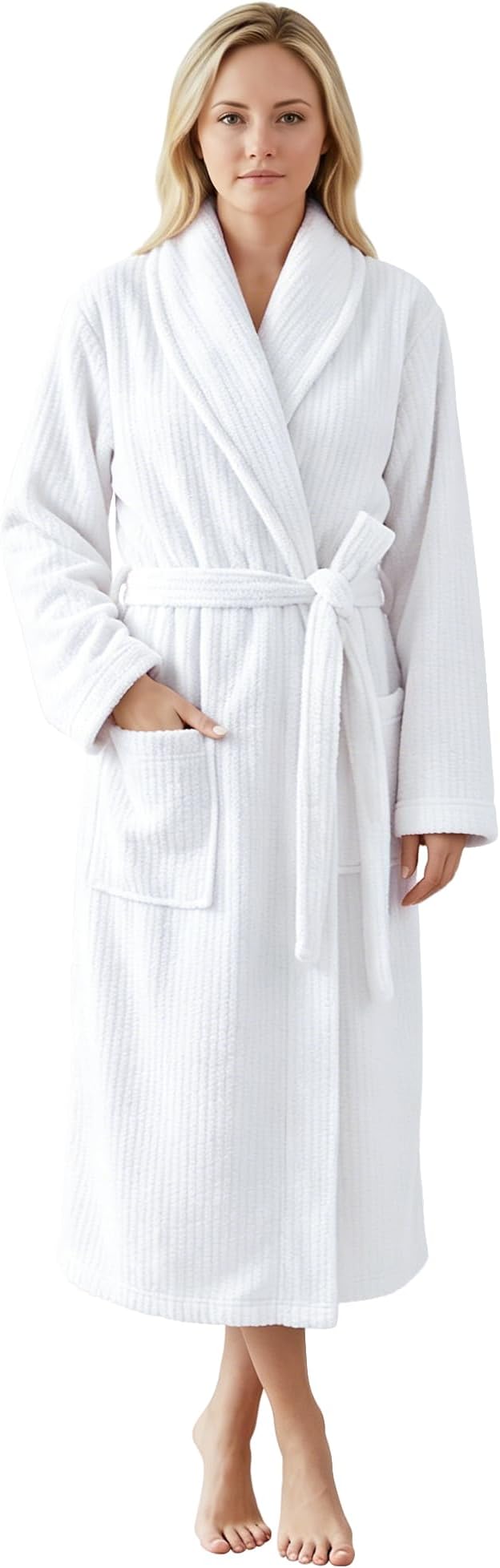 PJGGZ Women's Shawl Collar Bathrobe, Soft Long Towel Robes for Women - Super Absorbent Quick Dry yet Warm