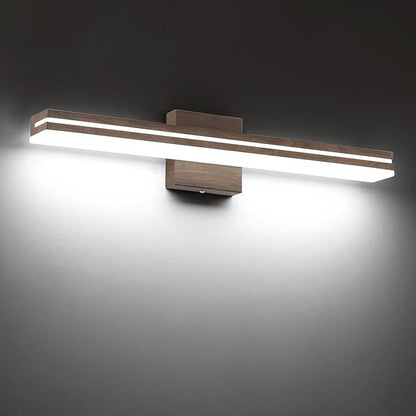 SineRise 24-Inch LED Modern Bathroom Vanity Light Bar, Brown Modern Acrylic Bathroom Wall Lighting Fixtures Over Mirror (Cool White 6000K)