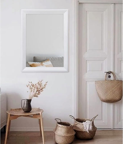 AAZZKANG Rectangular Wall Mirror Decorative Wood Framed Mirrors Large 28"x20" for Farmhouse Bedroom Bathroom Living Room Entryway Hanging Home Decor
