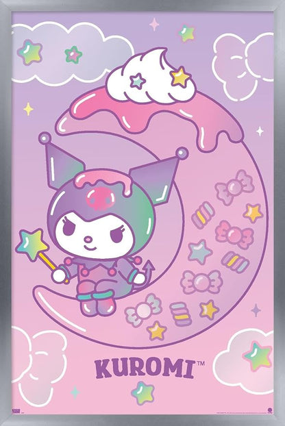 Hello Kitty and Friends: 24 Dreamland - Kuromi Wall Poster, 22.4L" x 14.7W", Silver Framed Version