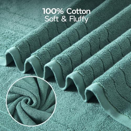 REDKISS 2 Pack Extra Large 35x70 Inch Cotton Bath Towels, Blue