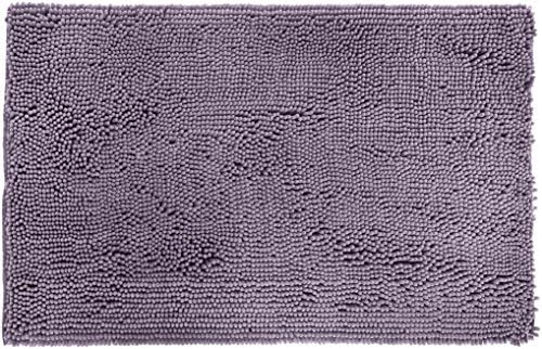 Amazon Basics Non-Slip Microfiber Absorbent Plush Shag Bathroom Rug Mat, Machine Washable, 21" x 34", Lavender