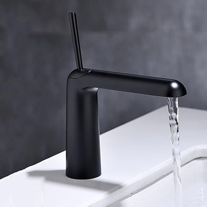 Faucet for Bathroom Sink Single Handle Brass Bathroom Water Faucet Single Hole Black