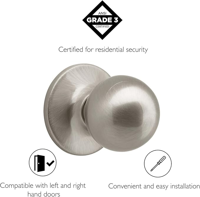 Design House 781856 Ball Dummy Door Knob Satin Nickel