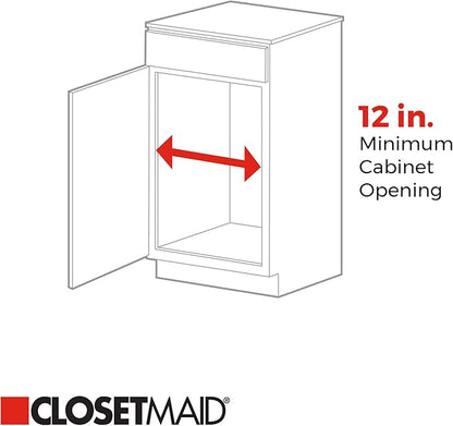 ClosetMaid 11 in. Pull Out Cabinet Organizer, 2 Tier, Heavy Duty, Slide Out Pantry Shelves Drawers for Kitchen, Bathroom, White