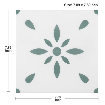 Peel & Stick Floor Tiles Self Adhesive Vinyl Flooring for Kitchen Bathroom Laundry Room Pet House Fireplace 20 Sheets 8"x8" Removable Floor Stickers Home Decor DIY (Light Green)